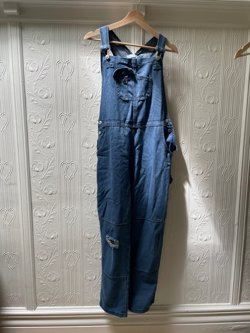 Dark Blue Denim Overalls Jumpsuit